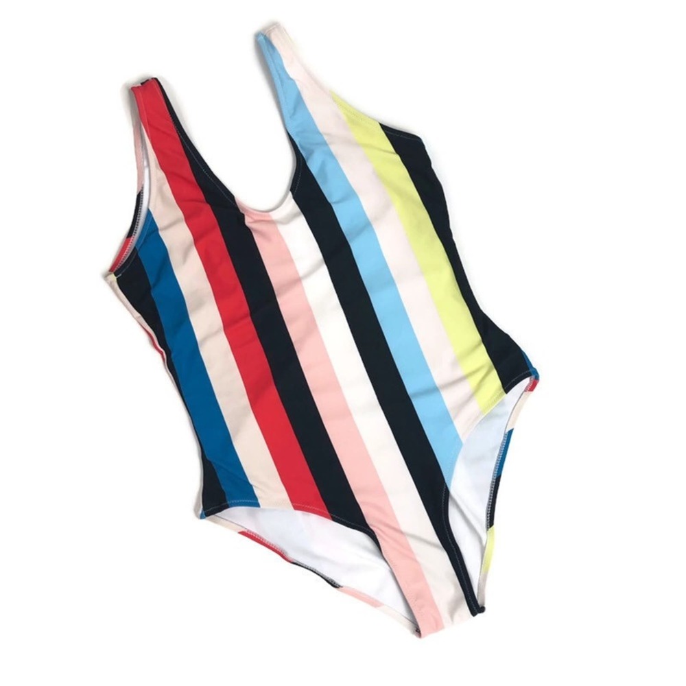 Cupshe Colorful Stripe One Piece Swimsuit Small